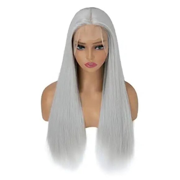 Silver Grey Middle Part Lace Wig